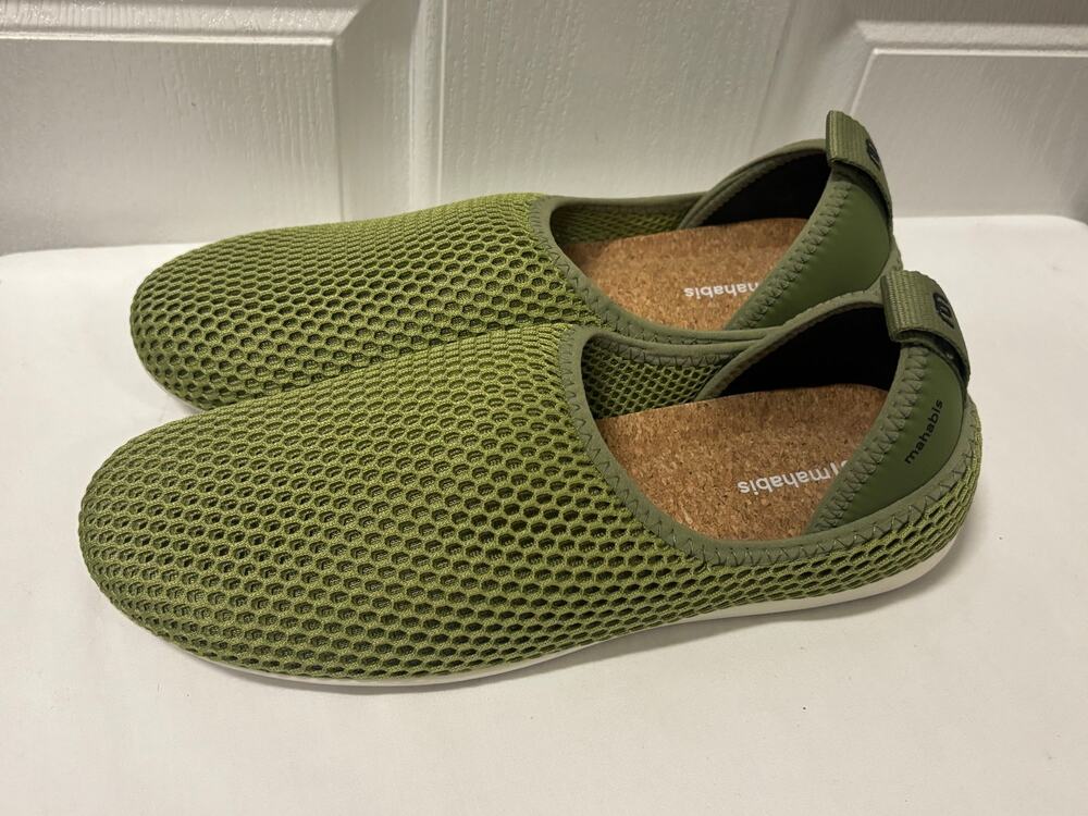 Mahabis Breathe Green Mesh Summer Slippers Women 9.5-10 EU 41 Slip On Shoes